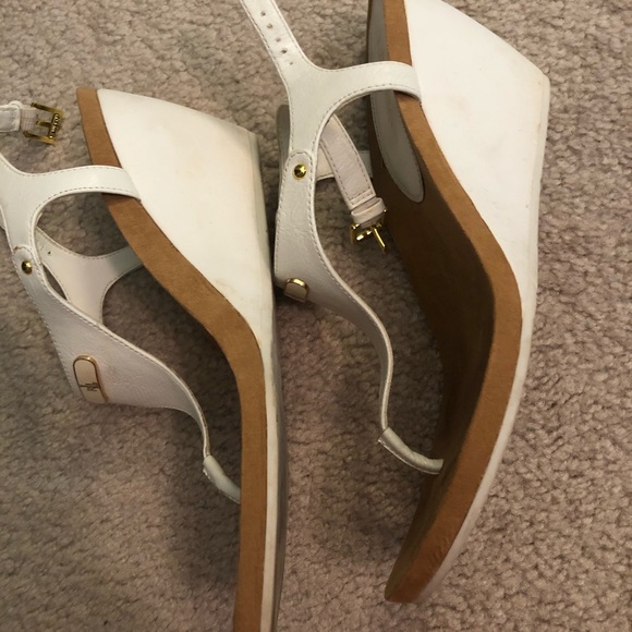 White Ralph Lauren designer wedge sandals - Picture 5 of 5